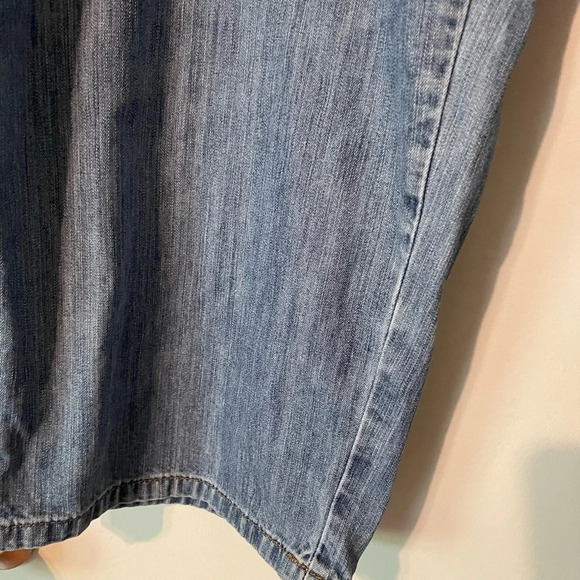 LL Bean Cropped Wide Leg 5 Pocket Pima Cotton Blend Jeans Size 16 Regular - Picture 3 of 10